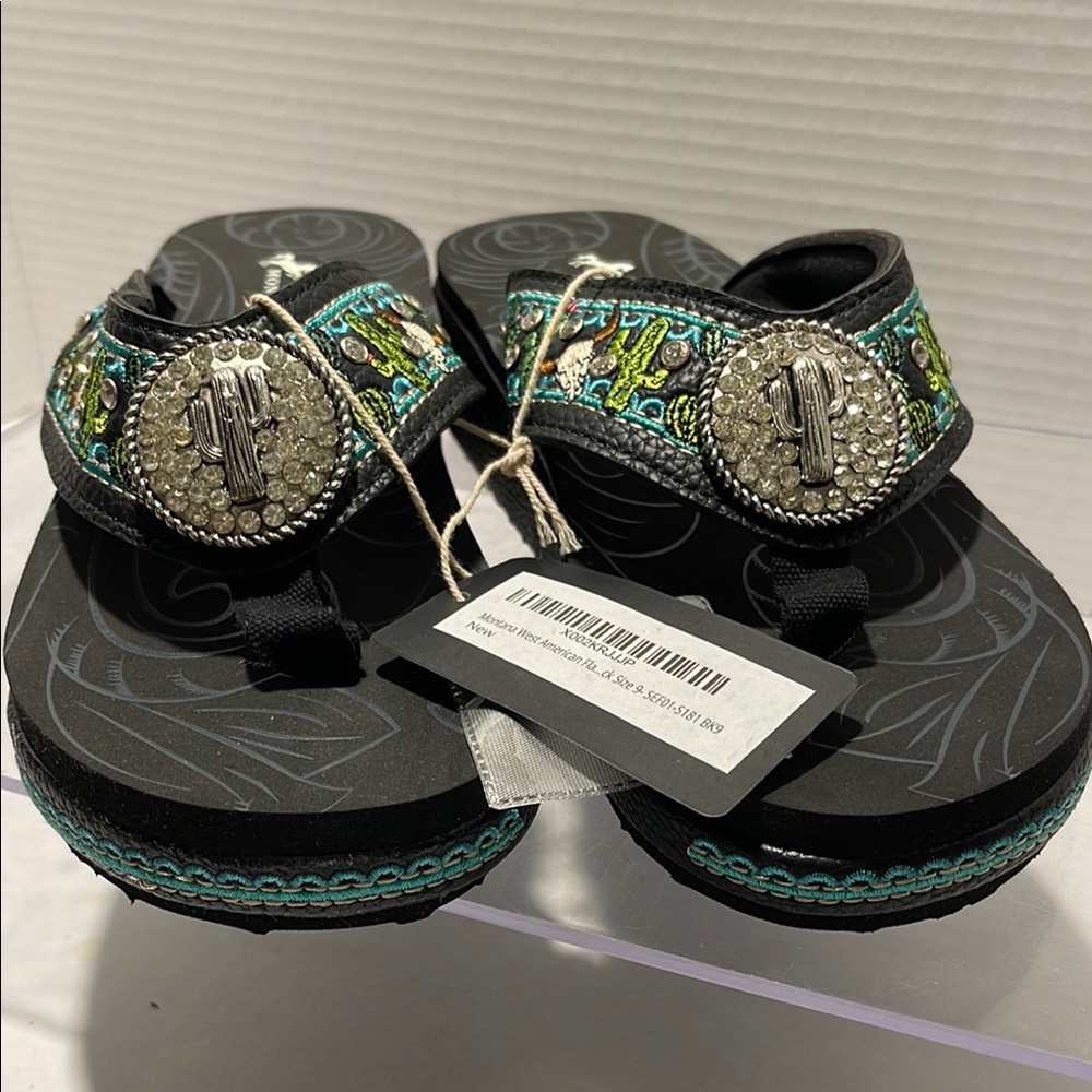 Montana West Cactus-Steer Bling Sandals
